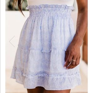 Pink Lily Dance With Me Blue Stripped Skirt 2x